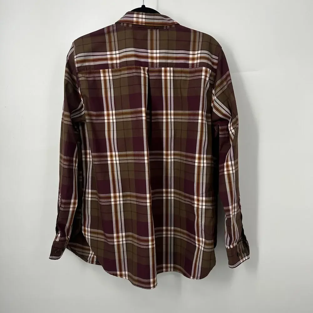 Alaskan Hardgear Bitterroot shirt long sleeve plaid women size XL brown maroon - Picture 3 of 10